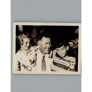 Antique 1940's Having A Good Day With Dad - Black & White Photography Photos